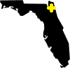 florida map with cross on jacksonville
