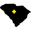 south carolina map with cross on columbia